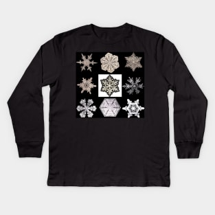 Wilson Bentley's Snowflakes Kids Long Sleeve T-Shirt